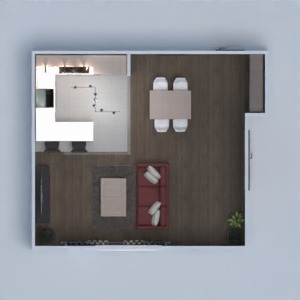 planos apartamento muebles decoración salón cocina 3d