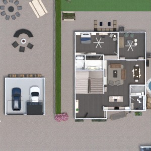 floorplans garage espace de rangement entrée paysage maison 3d