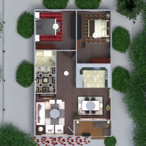 floorplans dom taras meble wystrój wnętrz łazienka sypialnia pokój dzienny kuchnia na zewnątrz oświetlenie krajobraz gospodarstwo domowe jadalnia architektura 3d