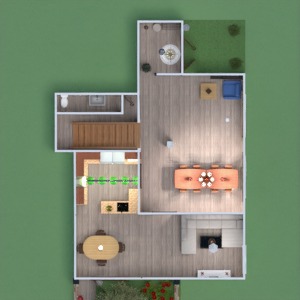 floorplans miegamasis svetainė virtuvė vaikų kambarys valgomasis 3d