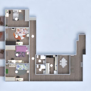 floorplans appartement meubles salle de bains chambre à coucher cuisine 3d