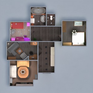floorplans butas baldai pasidaryk pats vonia miegamasis svetainė virtuvė vaikų kambarys namų apyvoka sandėliukas 3d