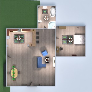 floorplans sypialnia pokój dzienny kuchnia jadalnia 3d
