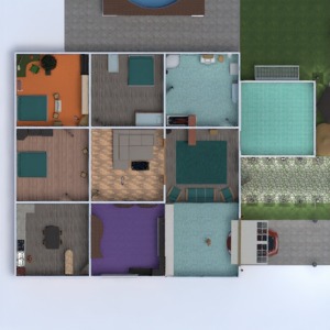 planos casa terraza muebles cuarto de baño dormitorio salón garaje cocina exterior habitación infantil 3d
