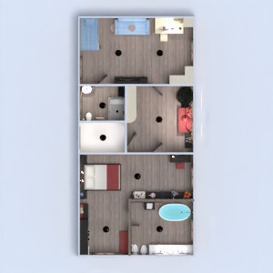floorplans 独栋别墅 家具 装饰 浴室 卧室 客厅 厨房 户外 餐厅 3d