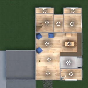 planos casa dormitorio salón cocina exterior 3d
