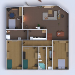 floorplans apartamento casa varanda inferior mobílias quarto quarto 3d
