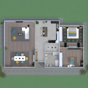 planos apartamento casa muebles decoración cuarto de baño 3d