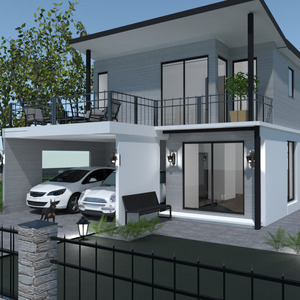 floorplans haus terrasse garage outdoor landschaft 3d