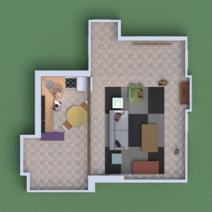 floorplans 公寓 露台 家具 单间公寓 3d