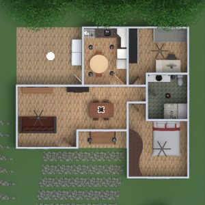 planos casa bricolaje dormitorio salón 3d