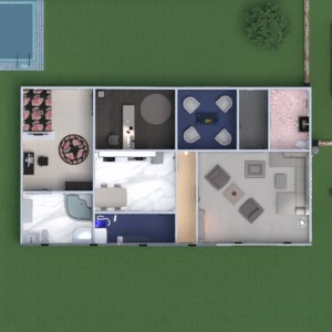 floorplans casa quarto cozinha utensílios domésticos sala de jantar 3d