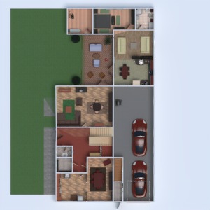 floorplans maison meubles salle de bains chambre à coucher salon garage cuisine extérieur 3d