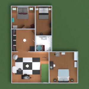 floorplans 独栋别墅 家具 装饰 浴室 卧室 客厅 厨房 家电 玄关 3d