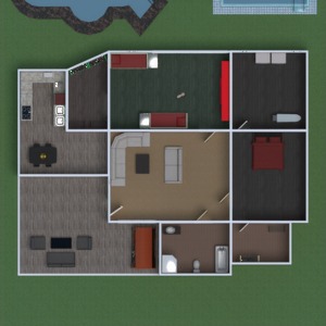 floorplans 独栋别墅 浴室 卧室 客厅 3d