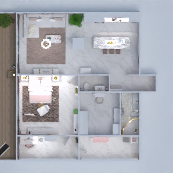 floor plans mieszkanie łazienka sypialnia pokój dzienny kuchnia 3d