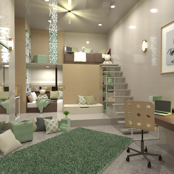 floor plans dom wystrój wnętrz sypialnia pokój diecięcy oświetlenie 3d