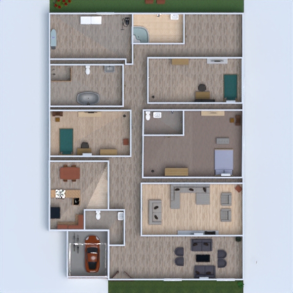 floor plans apartment house terrace decor furniture 3d