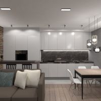 floor plans butas baldai dekoras svetainė virtuvė apšvietimas renovacija sandėliukas studija 3d