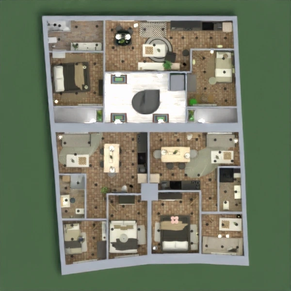 floor plans 公寓 家具 装饰 照明 家电 3d