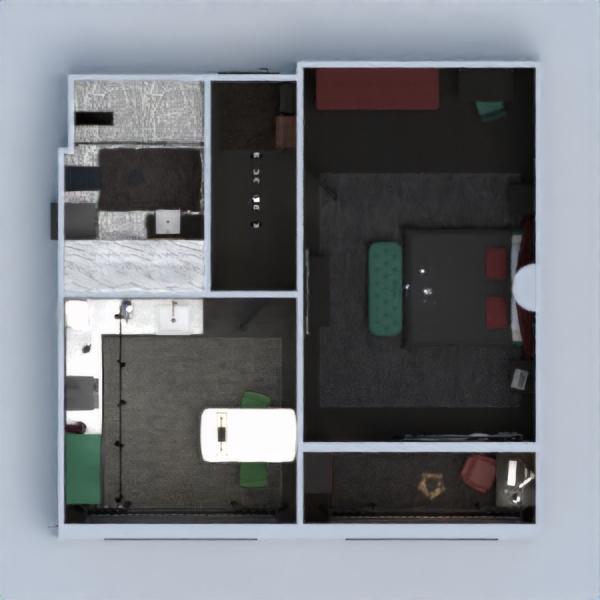 floor plans terasa garažas sandėliukas svetainė studija 3d