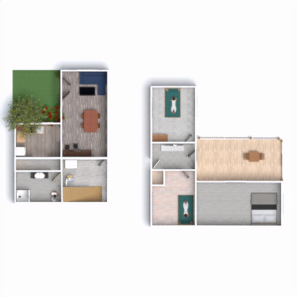 floor plans дом терраса ванная спальня 3d