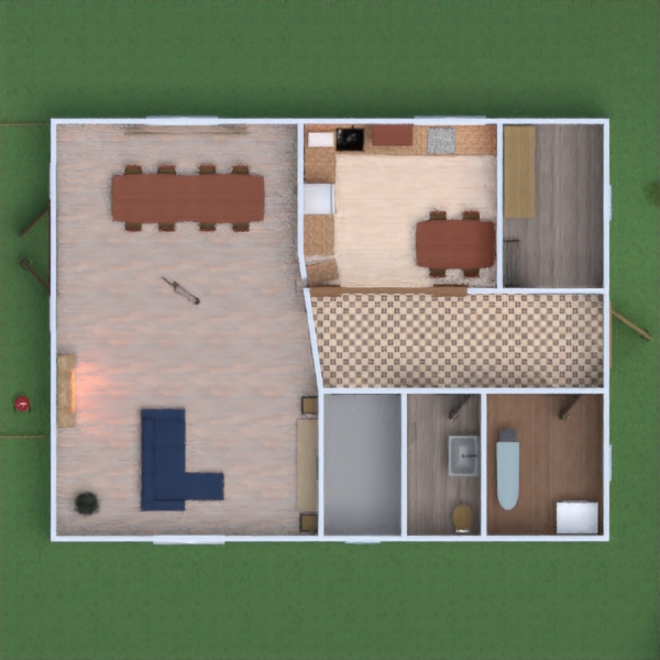 floor plans mieszkanie dom pokój dzienny garaż 3d