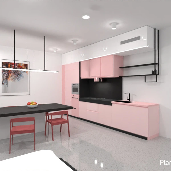 floor plans apartamento salón cocina iluminación estudio 3d