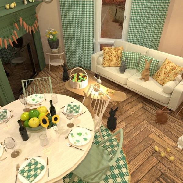 floor plans namas baldai dekoras svetainė valgomasis 3d