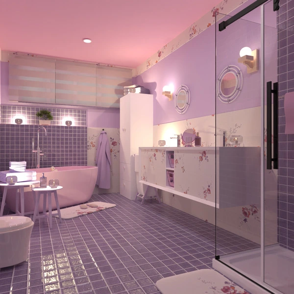 floor plans 家具 装饰 浴室 照明 家电 3d