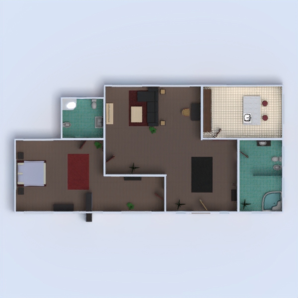 floor plans butas baldai vonia miegamasis svetainė virtuvė 3d