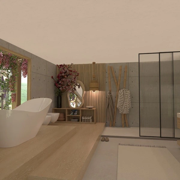 floor plans baldai dekoras vonia eksterjeras apšvietimas 3d
