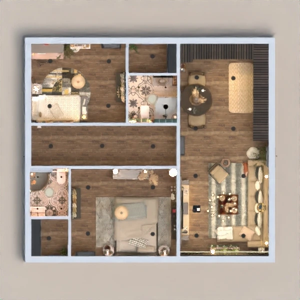 floor plans salón descansillo garaje terraza trastero 3d