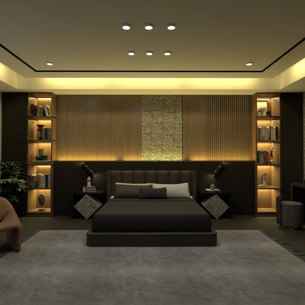 floor plans butas baldai dekoras miegamasis apšvietimas 3d