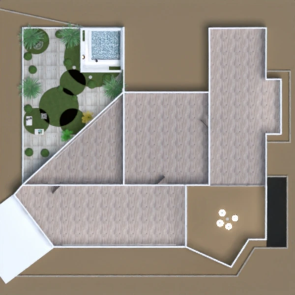 floor plans casa varanda inferior área externa paisagismo arquitetura 3d