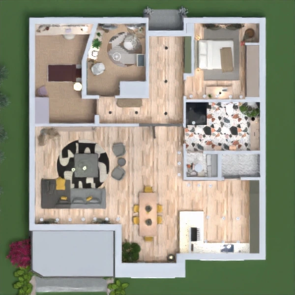 floor plans 照明 卧室 3d