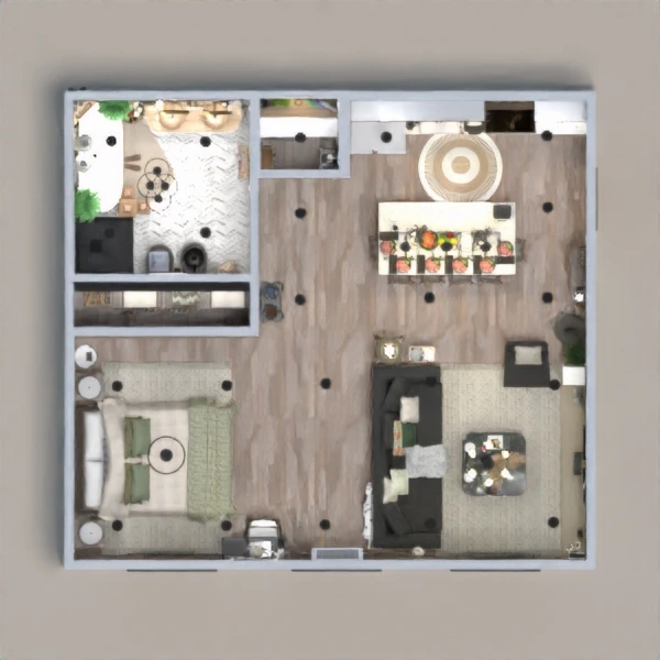 floor plans mieszkanie łazienka sypialnia pokój dzienny kuchnia 3d