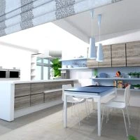 floor plans baldai virtuvė apšvietimas 3d