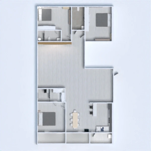 floor plans house terrace living room kids room garage 3d