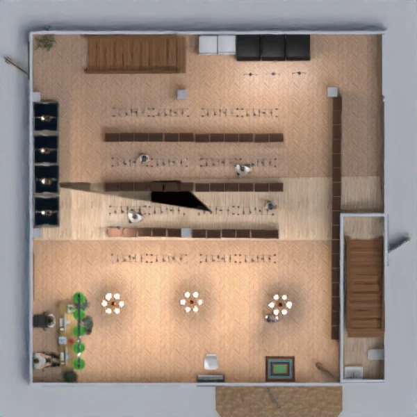 floor plans cafe 3d