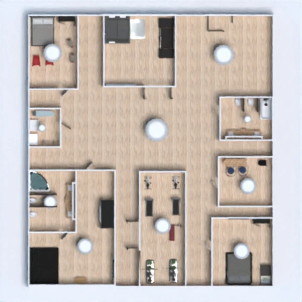 floor plans escritório cozinha 3d