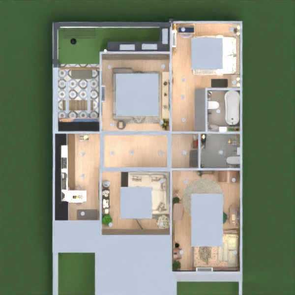 floor plans 独栋别墅 装饰 浴室 卧室 结构 3d