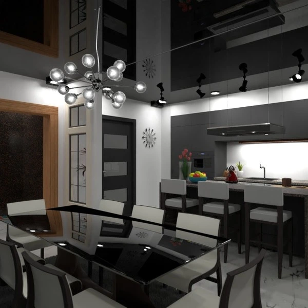 floor plans mieszkanie kuchnia jadalnia 3d