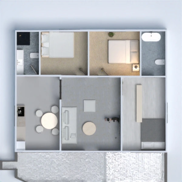 floor plans garage bedroom terrace entryway storage 3d