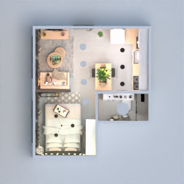 floor plans mieszkanie łazienka sypialnia pokój dzienny jadalnia 3d