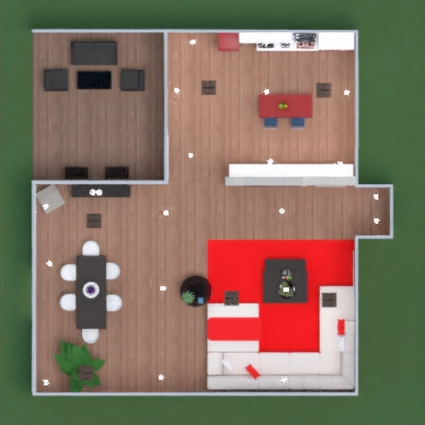 floor plans namas svetainė virtuvė 3d