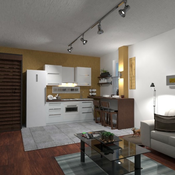 floor plans butas miegamasis svetainė virtuvė sandėliukas 3d