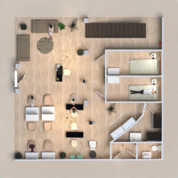 floor plans salón 3d