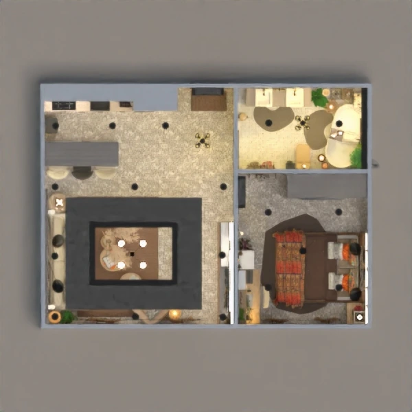 floor plans living room entryway terrace storage garage 3d