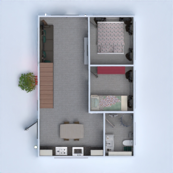 floor plans casa varanda inferior 3d